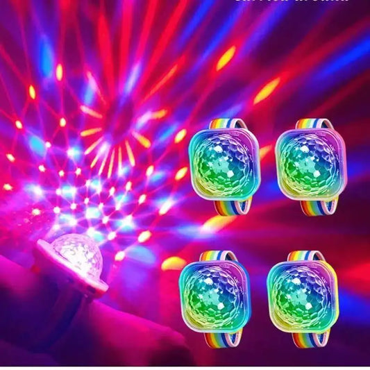 NEW Arrivals Rave Dancing Party Night Clubwear Mini LED Disco Ball Wrist Lamp Bracelet Light Blue ELF Stage Lights Christmas Disco Party Lighting Blue Red Pink Yellow Colors