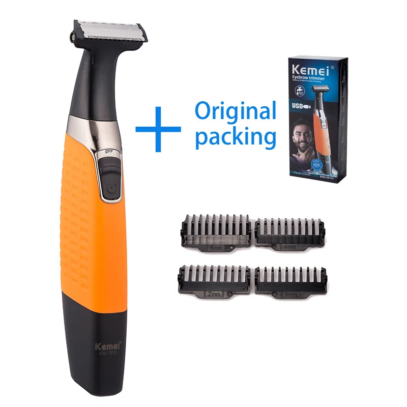 Full Set Original Kemei 1910 Rechargeable Electric Shaver Beard Shaver Electric Razor Body Trimmer Men Shaving Machine Hair Trimmer Face Care Full Body Epilator