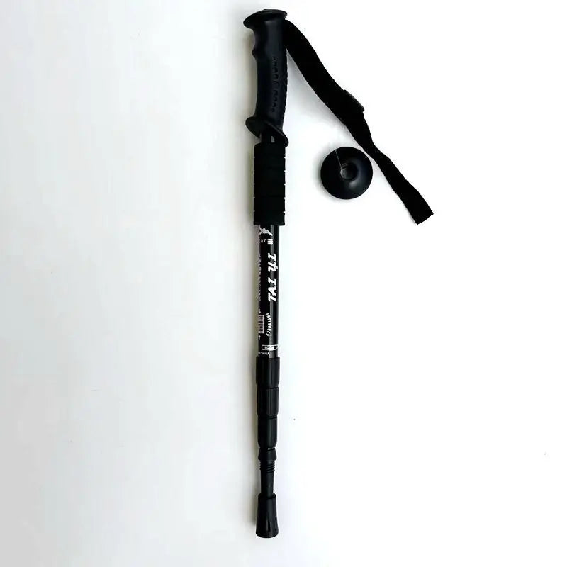 50-110cm Outdoor Climbing Mountaineering Iced Snow Hiking Shock-Absorbing High-Strength Ultra-Light Aluminum Alloy Four-Section Trekking Poles Plastic Modern Curved/Straight Handle Winter Sports Accessories