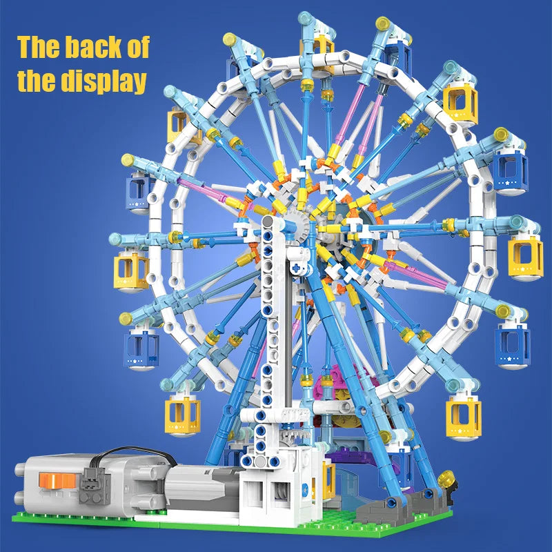 Christmas Gift Electric Bricks City Friends MOC Rotating Ferris Wheel Building Blocks with Light Toys Christmas Gifts