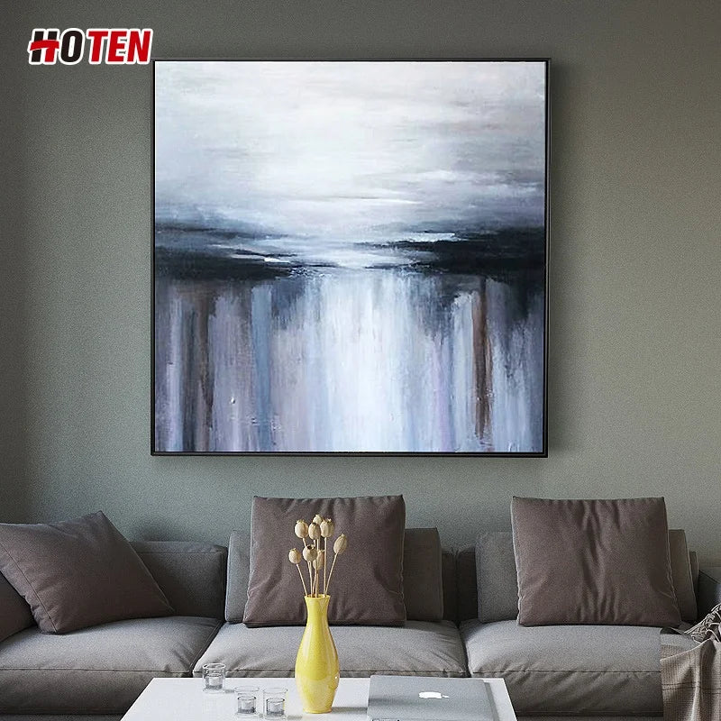 100% Pure Hand-Painted Oil Paints Landscape Frameless Painting Square Villa Home Living Room Painting Canvas Customizable Bedroom Decoration Horizon Home Art Gallery Decoration Supplies