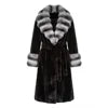 Black/Beige Color Women's Loose Long Eco-Friendly Top Quality Artificial Fur Coat Turn-Down Collar Warm Fluffy Windproof Winter Outerwear Trench Jackets Ladies Winter Clothing Supplies