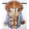 12 Colors S-2XL 100% Real Rex Rabbit Fur Mid Jacket & Big Raccoon Fur Collar Coat Natural Rabbit Fur Lined Long Parka Coat Snow Boots Outerwear Windproof Jackets Ladies Winter Clothing Supplies