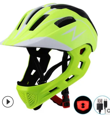 Children Kids Protective Helmets with USB Light & LED Scooters with Skateboards Set Bikes