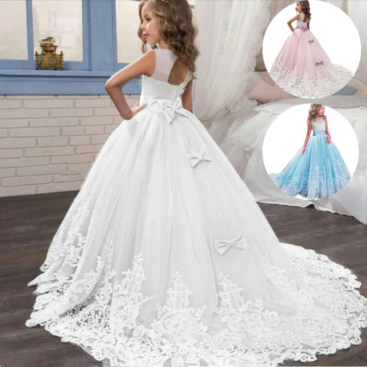 Luxury Summer Wedding Birthday Evening Party Girls Dress Long Bridesmaid Kids Dresses For Girls Children Princess Dress Party Wedding Dress 3/14 Years  Old Children Luxury Fashion Apparel Supplies