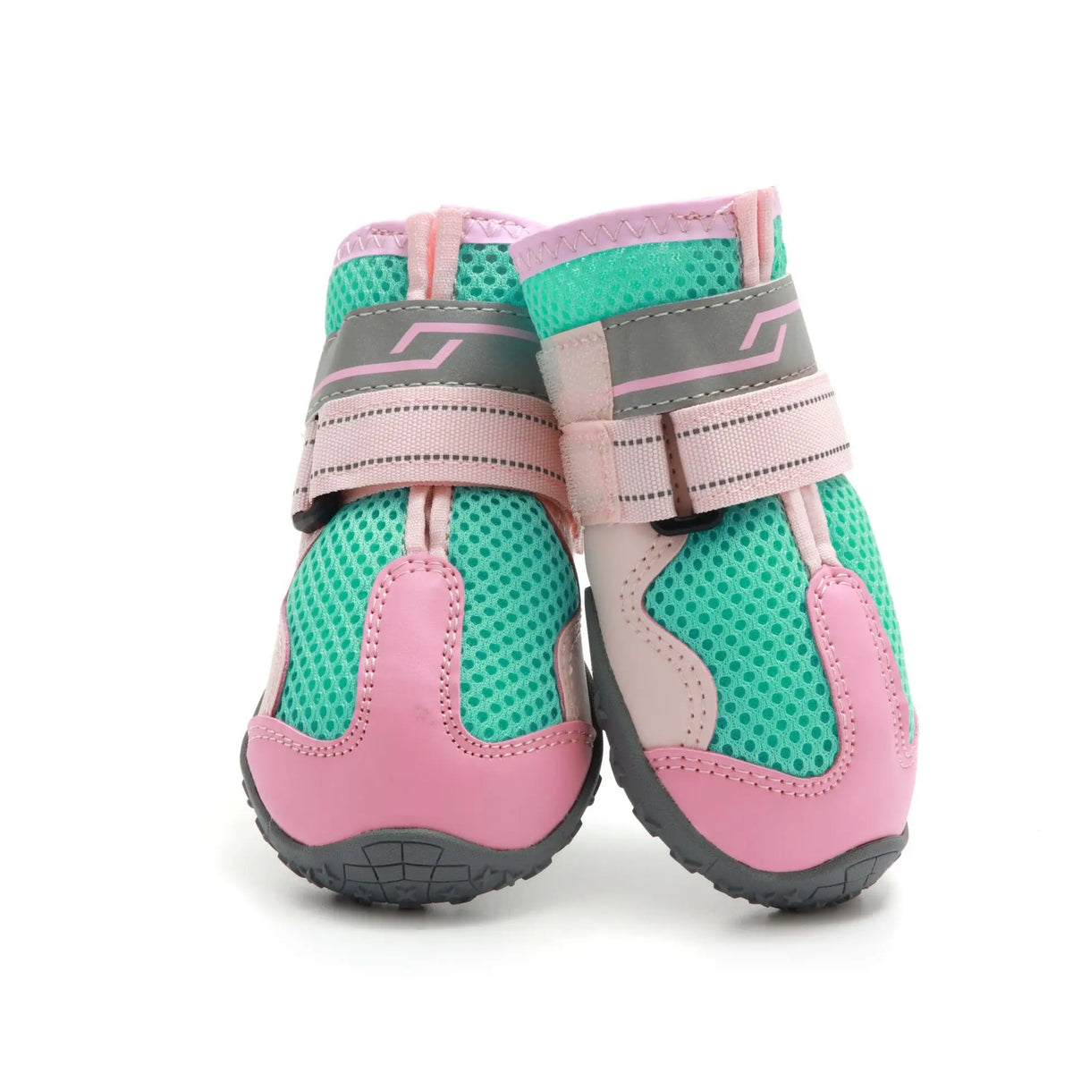 All Seasons Colorful Pet Shoes with Reflective Strips for Night Safety Mesh Fabric Breathable Rubber Anti-Slip Dog Shoes Pets Footwear