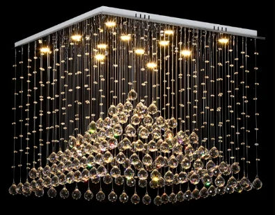 HOT SALE Villa Home Hotel Lobby Square Atmospheric Pyramid Hanging Line K9 Crystal Luxury Lamp Living Room Licht Modern Restaurant Chandelier Art Decoration Luxury Chandelier