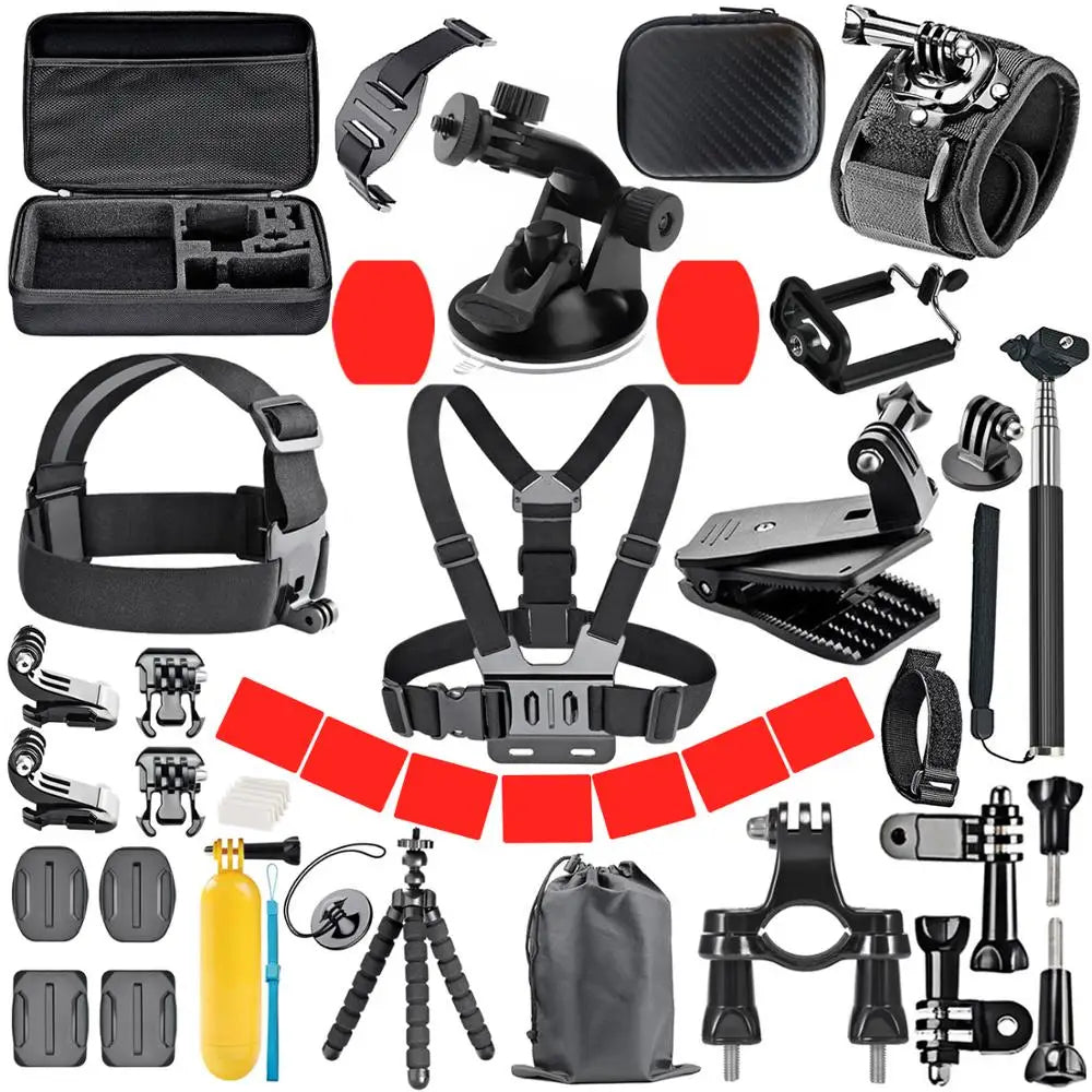 Full Set for Xiaomi GO-PRO SJ Camera Accessories Set for Go Pro Hero 13 12 11 10 9 8 7 6 5 4 Black Mount for DJI Insta360 for Sjcam Action Camera