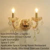 Villa Home Luxury European 3/5 Lights Champagne Crystal Candle Wall Lamp for Bedroom Corridor Villa Hotel Staircase Decor Lighting