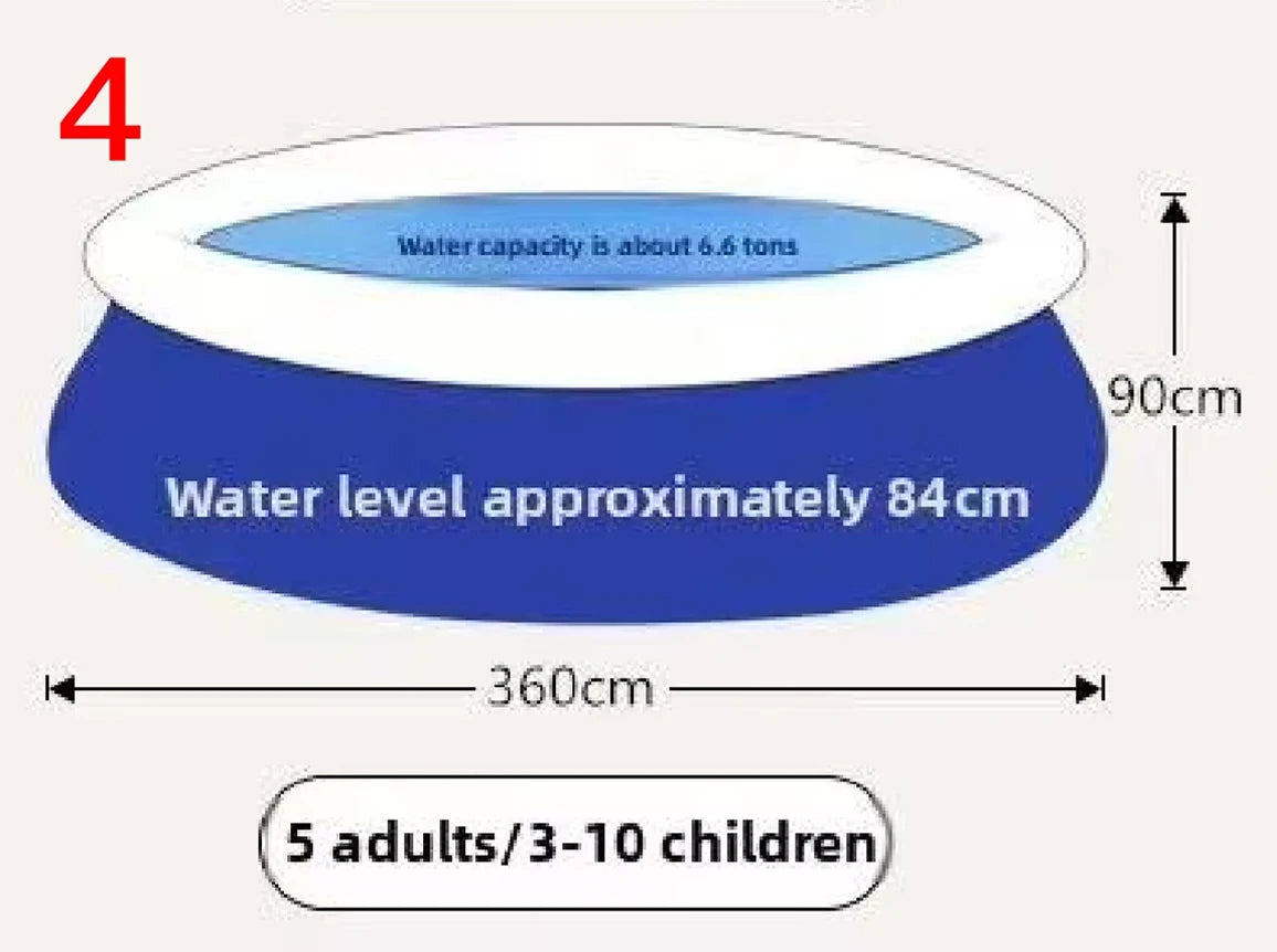 NEW Extra Large Inflatable Water Pool for Family Thickened PVC Lightweight Quick-to-Assemble Sun-Protective Outdoor Backyard Pool for Family
