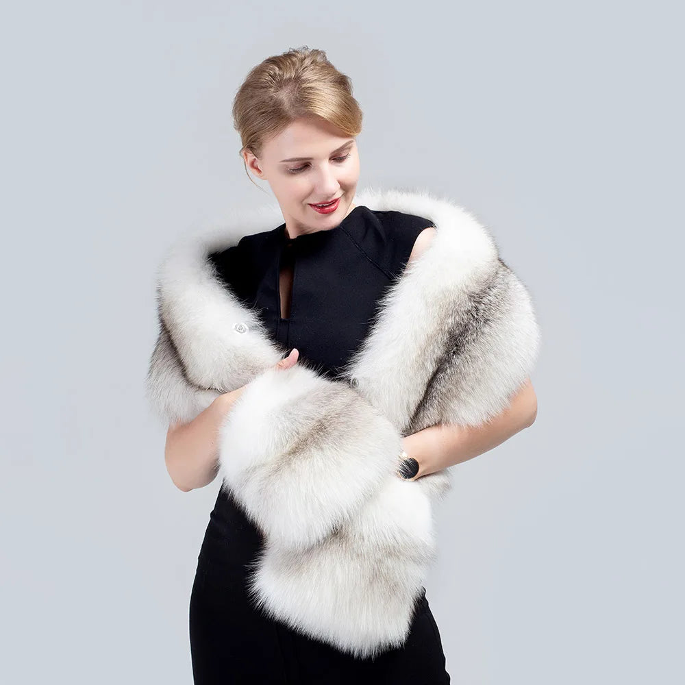 NEW Arrivals 5 Colors 160cmx25cm Luxury 100% Real Fox Fur Scarf, Big Skin Scarf, Natural Fox Fur Stole, Genuine Fox Fur Shawl, Pocket Fashion Evening  Party Ladies Luxury Fashion Apparel Accessories