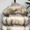 100% Natural Raccoon Fur 4 Colors Women's Winter Long Jacket Style Real Raccoon Fur Coat Plush Fashion Design Long Outerwear Fur Coat Evening Business Party Prom Celebrity Ladies Luxury Apparel Supplies