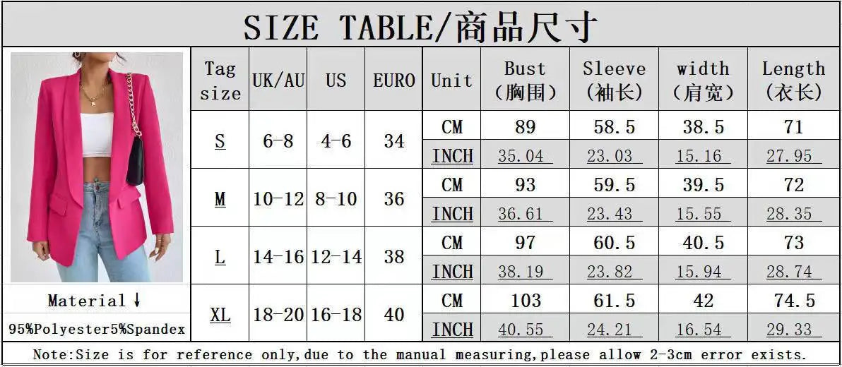 TikTok Most Popular 10 Colors S-2XL Middle Eastern Popular Women's Autumn/Winter/Spring Fashion Solid Color Polo Collar Small Suit Temperament Commuter Coat Jackets Ladies Casual Clothing Supplies