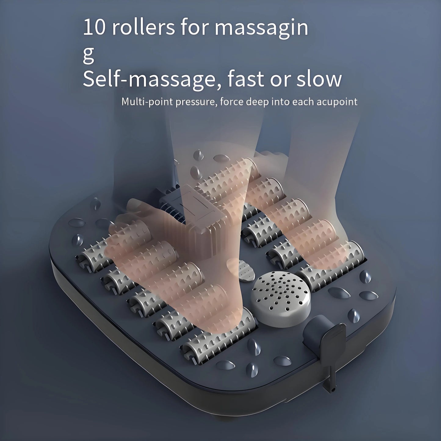 Household Electric Foot Bath Tub with 10 Auto Massage Rollers Constant Temperature Heating Deep Foot Spa Soak Massager