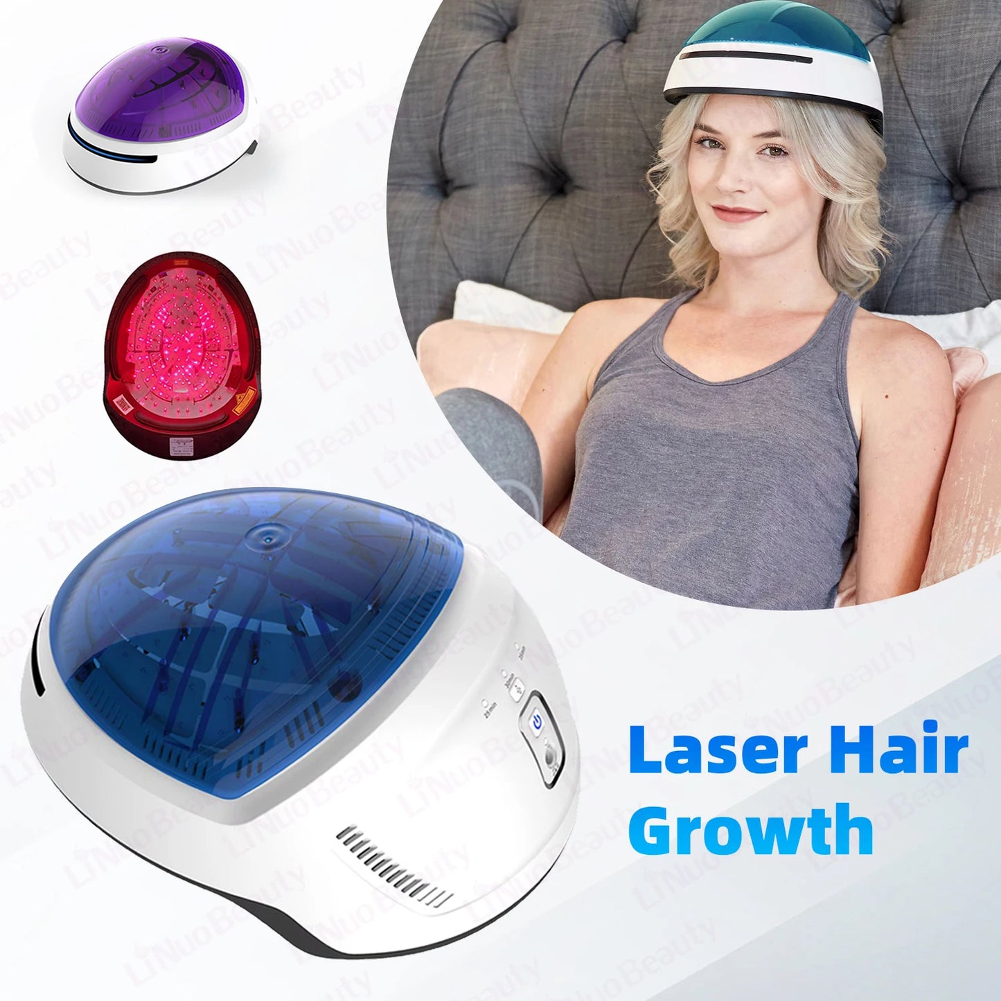 NEW 204 Diodes EMS Medical Laser Hair Growth Scalp Blood Circulation Helmet 650nm Red Light Therapy Cap Anti Hair Loss Baldness Treatment Hair Regrowth Device Women Men Hair Care Supplies.