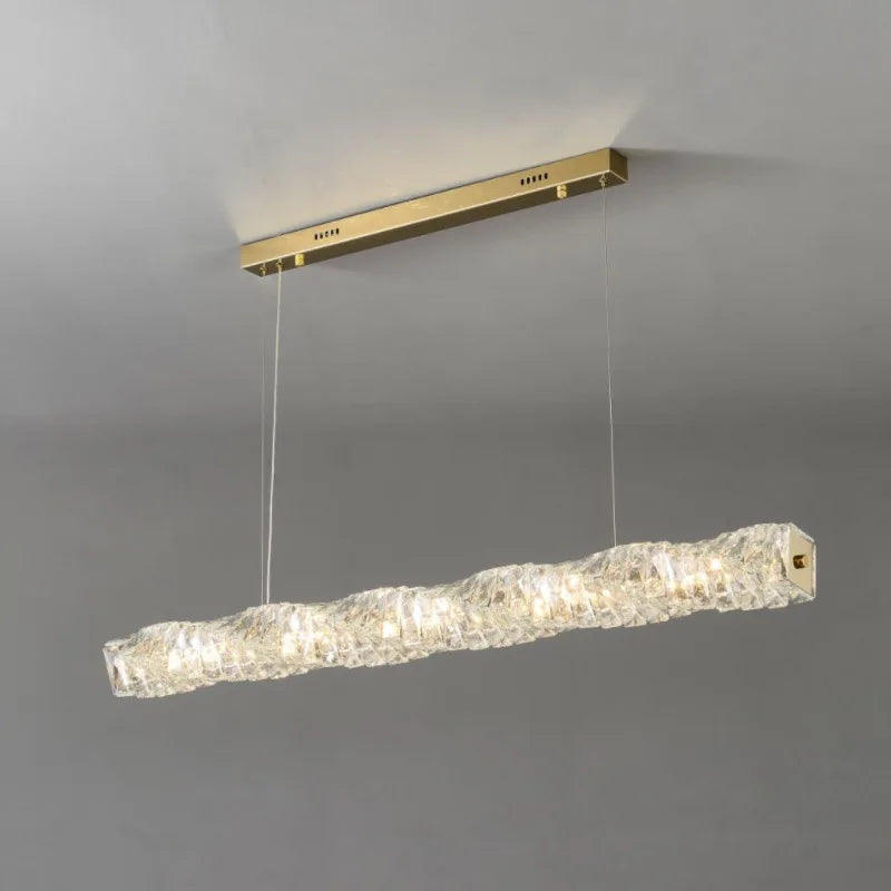 NEW Arrivals Villa Home Luxury K9 Crystal Chandelier Art Decor L39.4inch Luxury Restaurant Modern Living Room Dining Table Bar Counter Crystal Chandelier Design Long Crystal Pendant Lights