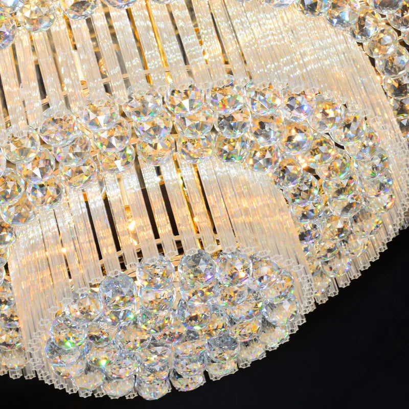 HOT SALE Villa Home Living Room Italian Modern Luxury K9 Crystal Ceiling 3 Layers Lamp Hotel Lobby Wedding Banquet Hall Art Decoration Ceiling Light Villa Living Bedroom Lighting