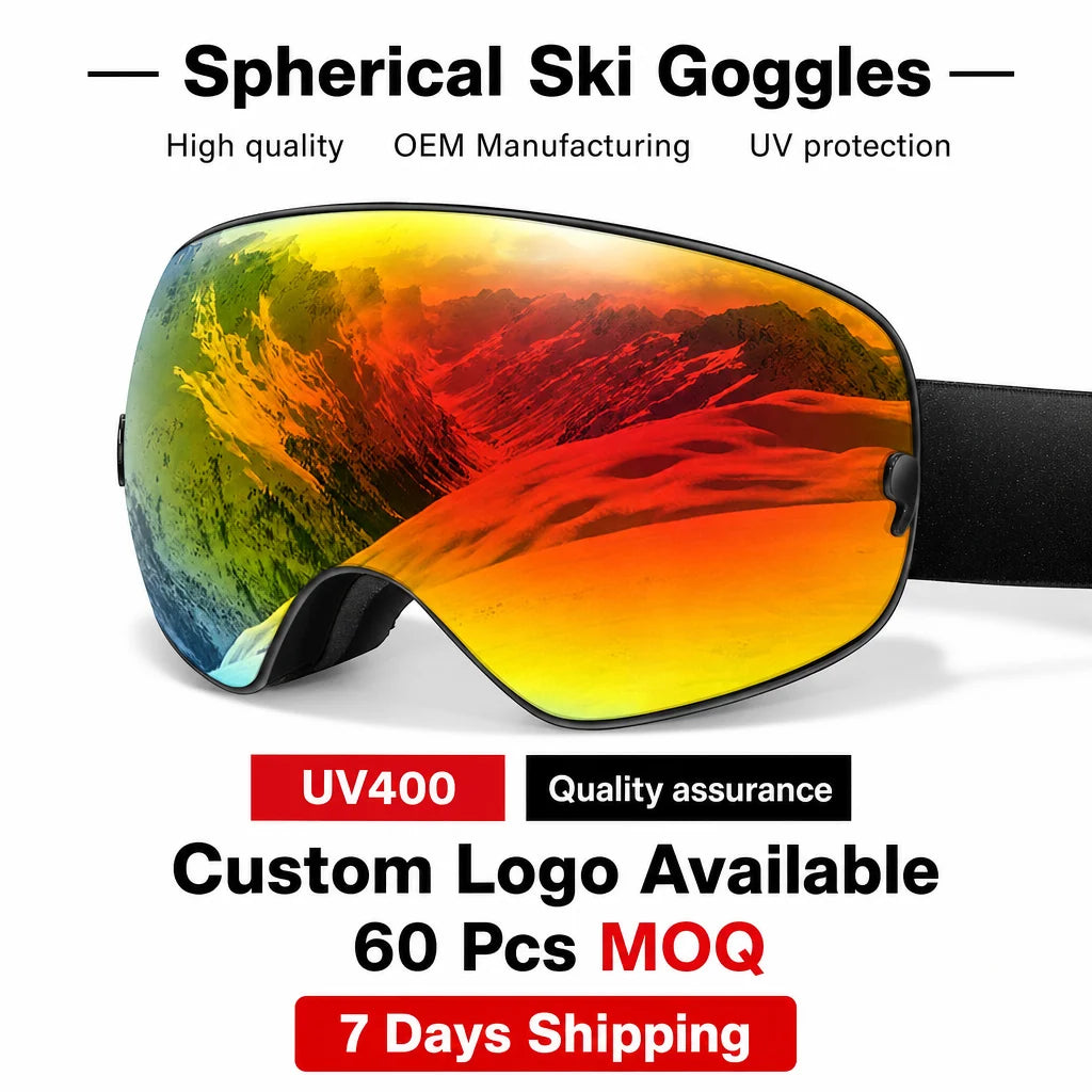Women Men Professional Top Quality Ski Goggles PC Double-Layer Anti-Fog High-Definition Large Spherical Lens Waterproof Compatible Prescription Glasses UV400 Winter Sports Accessories