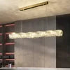 NEW Arrivals Villa Home Luxury K9 Crystal Chandelier Art Decor L39.4inch Luxury Restaurant Modern Living Room Dining Table Bar Counter Crystal Chandelier Design Long Crystal Pendant Lights