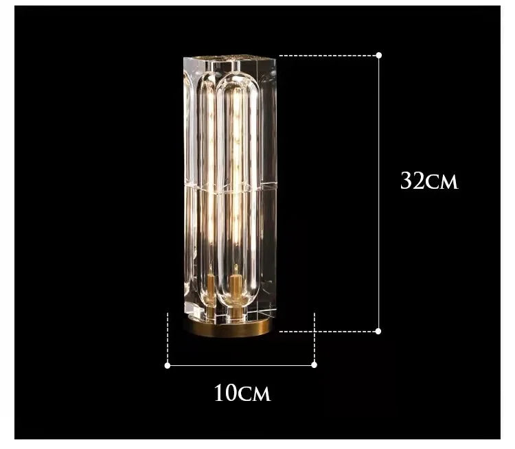Italian Luxury All Copper K9 Crystal Table Light Rubik's Cube Creative Personality Study Art Decoration Brass Small Desk Lamp Home Bedroom Living Room Bedside Lampshades Lighting Accessories