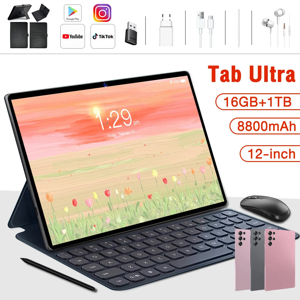HOT SALE Brand Tab Ultra HDR Tablet 11" AMOLED 120Hz 16GB 1TB Snapdragon 8 108MP 8000mAh 5G 2K Resolution Gaming Drawing Electronic Supplies