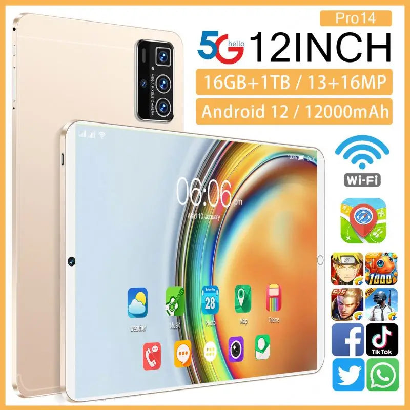 HOT SALE Smart 5G Tablet PC Elevate Your Learning and Office With 16GB Ram and 1TB Storage USB  New Tablets