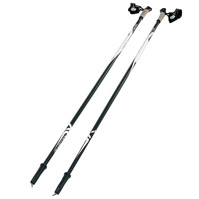 Professional Carbon Fiber Cross Country Ski Roller Poles Lightweight with Cork Grip for Dry Land Skiing 100cm Winter Snow Sports Accessories