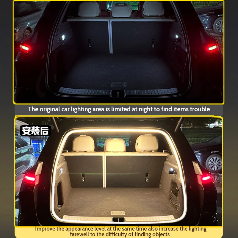 4M Universal Trunk Lights Constant-On Flexible Car Trunk LED Strip Light with Pin Plug Design for Cargo Area Lighting Car Accessories