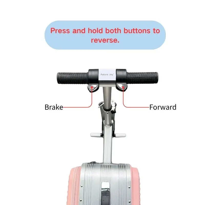 Black/Silver/Pink Color Electric USB Luggage Electronic Scooter Suitcase 20in Ride on Cabin Bag 100% Logo Embroidery Color Vacations Travel Airport Runway Spinner Caster Electric Scooter Suitcase