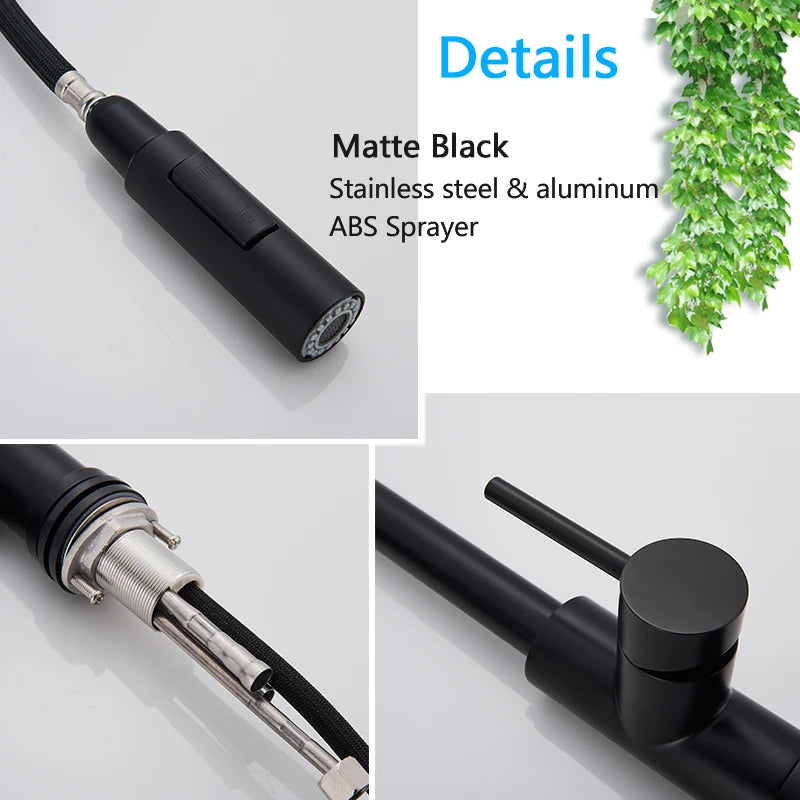 Smart Sensor Touch Kitchen Faucet Brushed Gold Pull Out Sensor Faucets Black/Nickel 360 Rotation Crane 2 Outlet Water Mixer Taps