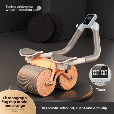 NEW Arrivals for Home Gym Household Fitness Equipment Automatically Rebounding Abdominal Wheel Elbow Support Roller Abdominal Wheel Counting Timer Women Men Workout Accessories Sport Supplies