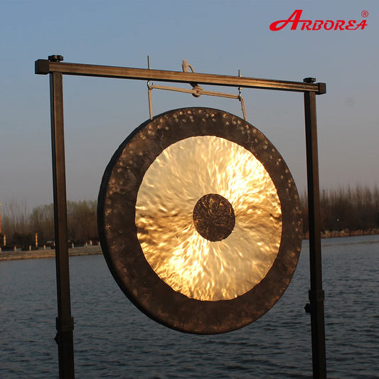 NEW Arrivals 10 Tones Tibetan Gong B20 Metal Traditional Tibet Gong Handmade 8'' Small Chau Gong and Gong Mallet for Yoga Meditation Sound Therapy Mindfulness Instrument