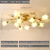 NEW Arrivals American Pastoral Ceiling Light Creativity Flower Living Room Dining Room Bedroom Home Decoration French Golden Ceiling Lamp Home Lighting Supplies