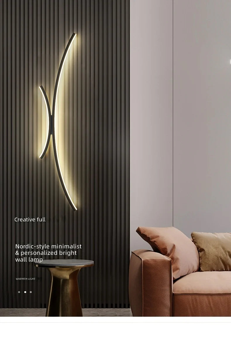 Modern Minimalist Linear Wall Sconce Luxury Long LED Wall Lamp Bedroom Bedside TV Background Wall Corridor Decor Wall Light