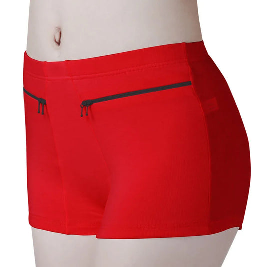 NEW Arrivals L-5XL Plus Size 5 Colors Women Safety Short Pants Soft Boyshort Under Skirt Shorts With Zipper Pockets Breathable Theft-Proof Female Underwear Sports  Apparel Accessories