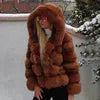 10 Colors S-4XL Plus Size Women's Winter Warm Faux Fur Jacket with Hat Splicing Jacket Faux Fur Hooded Jacket Top Quality Snow Boots Outerwear Jackets Women Winter Apparel Supplies