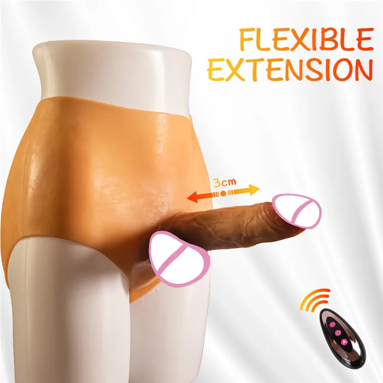 Hot Lesbian Realistic Silicone Vibrator Panty Soft Sexy Toy Shorts and Anal Dildo for Women Wearing Vibrating Panties