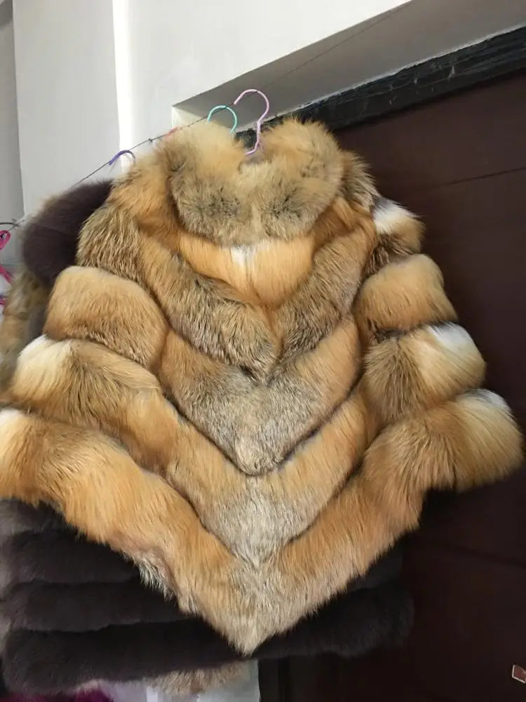 NEW Arrivals 4 Colors Women's Elegant Graceful Winter Women's Real Natural Fox Fur Coat Custom Design Fur Poncho Luxury Shawls Ladies Luxury Apparel Supplies