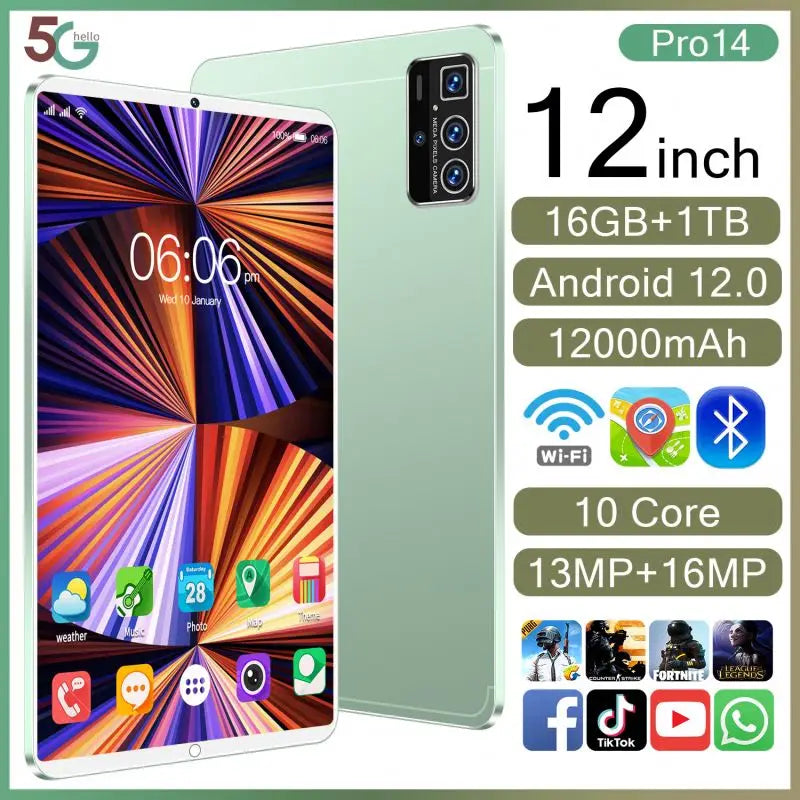 HOT SALE Smart 5G Tablet PC Elevate Your Learning and Office With 16GB Ram and 1TB Storage USB  New Tablets