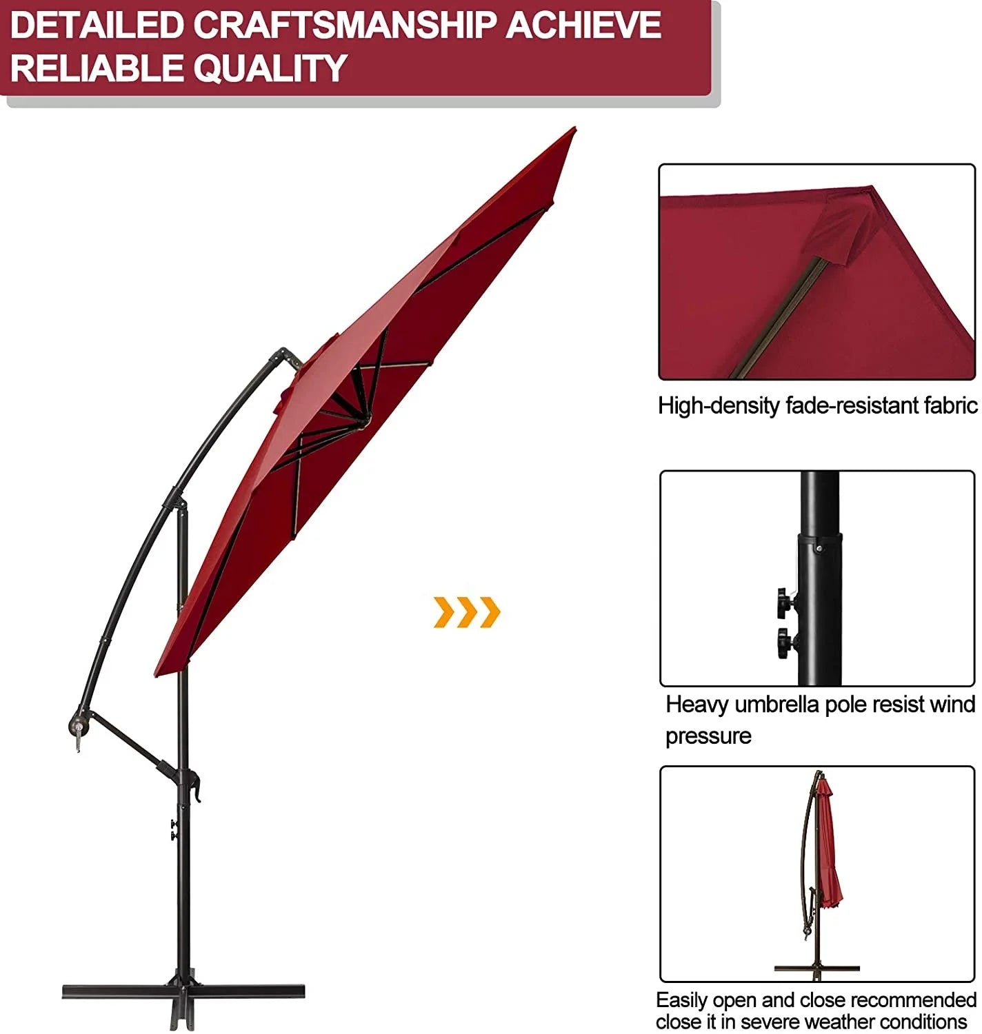 5ft New Villa Home Outdoor Swimming Pool Hotels Large Umbrella Durable Patio Garden Canopy Courtyard Parasol Sun Protection Tent Banana Sunshade Umbrella for Beach Camping Use
