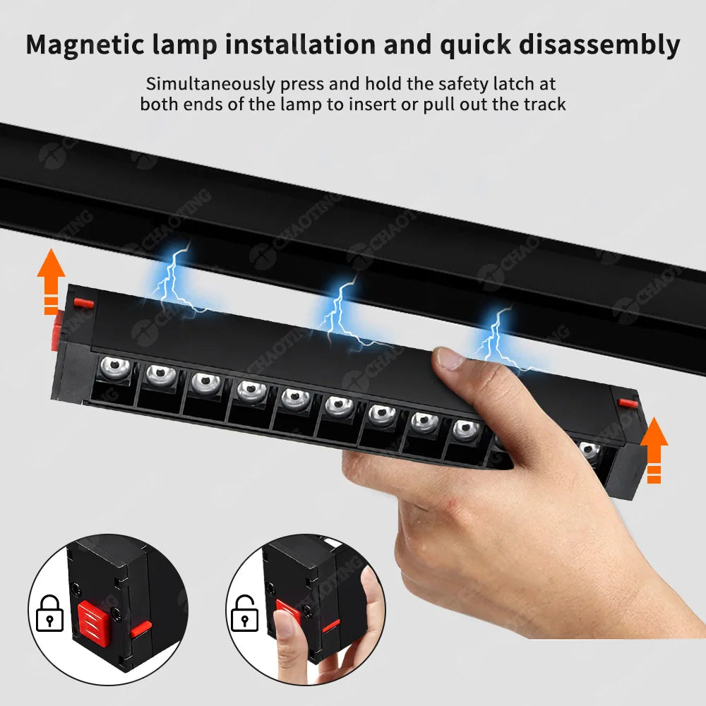NEW Arrivals Home Business Office Restaurants Professional Smart 2.4G TUYA APP Wi-Fi Bluetooth Magnetic LED Track Light System Demo Box Portable Custom Sample Box Show Magnet Track Light