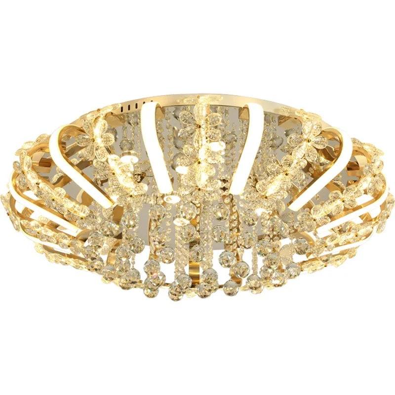 NEW Home Villa Luxury Ceiling Chandelier Creative Lights Ceiling Contemporary Gold  Crystal Lamp Fixtures LED for Home Living Bed Room