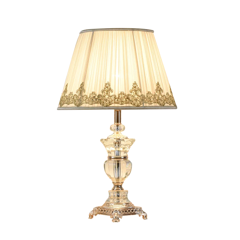 NEW Wedding LED Luxury Crystal Contemporary Decorative Light Home Villa Bedside Bedroom Living Room Luxury Lampshade Hotel Natural Crystal Table Lamps