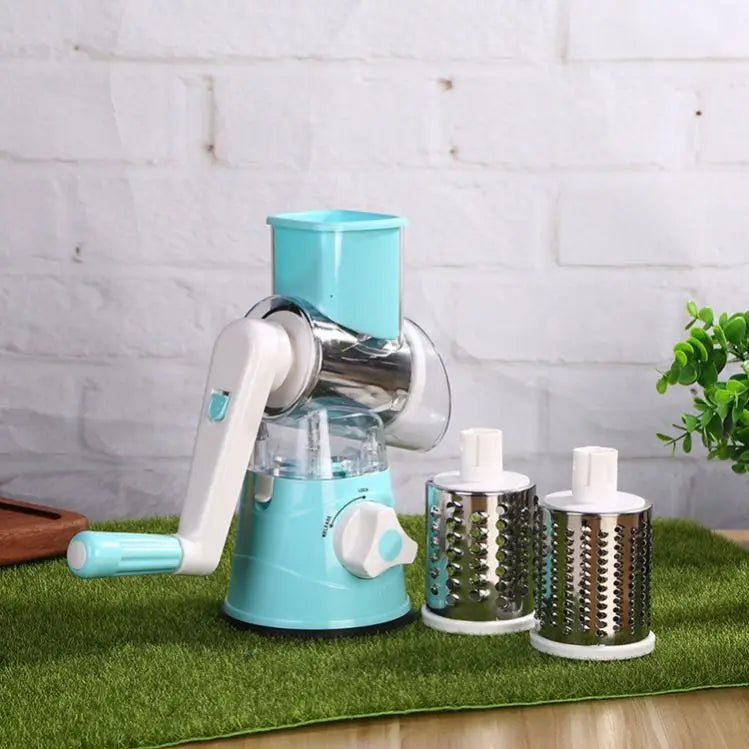 3 Colors Rotate Vegetable Cutter Salad Maker Portable Chopper Grater Vegetable Chopper Manual Steel Kitchen Slicer Food Chopper Vegetable Cutter Cooking Accessories Kitchenware Supplies