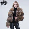 100% Natural Raccoon Fur 4 Colors Women's Winter Long Jacket Style Real Raccoon Fur Coat Plush Fashion Design Long Outerwear Fur Coat Evening Business Party Prom Celebrity Ladies Luxury Apparel Supplies