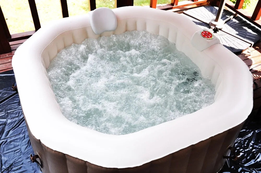 Home Indoor Outdoor Bubble Bath Spa 6 Person Portable Inflatable Tub Spa Jacuzzi Pool Massage Fitness Recovery Health Care Supplies