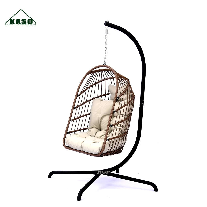 NEW Arrivals 3 Colors Luxury Wicker Egg Swings Double Rattan Villa Home Indoor Outdoor Patio Garden Courtyard Cushions Swing Chair Furniture Supplies