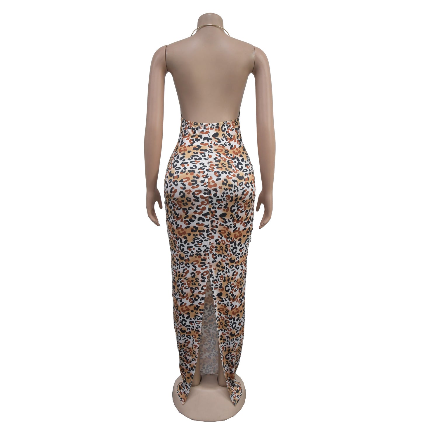 Low-Price Sales are Limited NEW S-2XL Women Deep V-Neck High Waist Long Maxi Dress Summer Evening Beach Nightclub Party Leopard Sleeveless Dresses Girls Ladies Sexy Fashion Clothing Supplies
