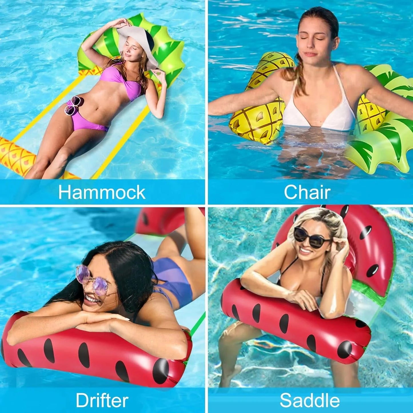 NEW Summer Foldable PVC Inflatable Floating Row Swimming Home Pool Water Hammock Air Cushion Bed Water Sports Water Bed Can Lie or Sit