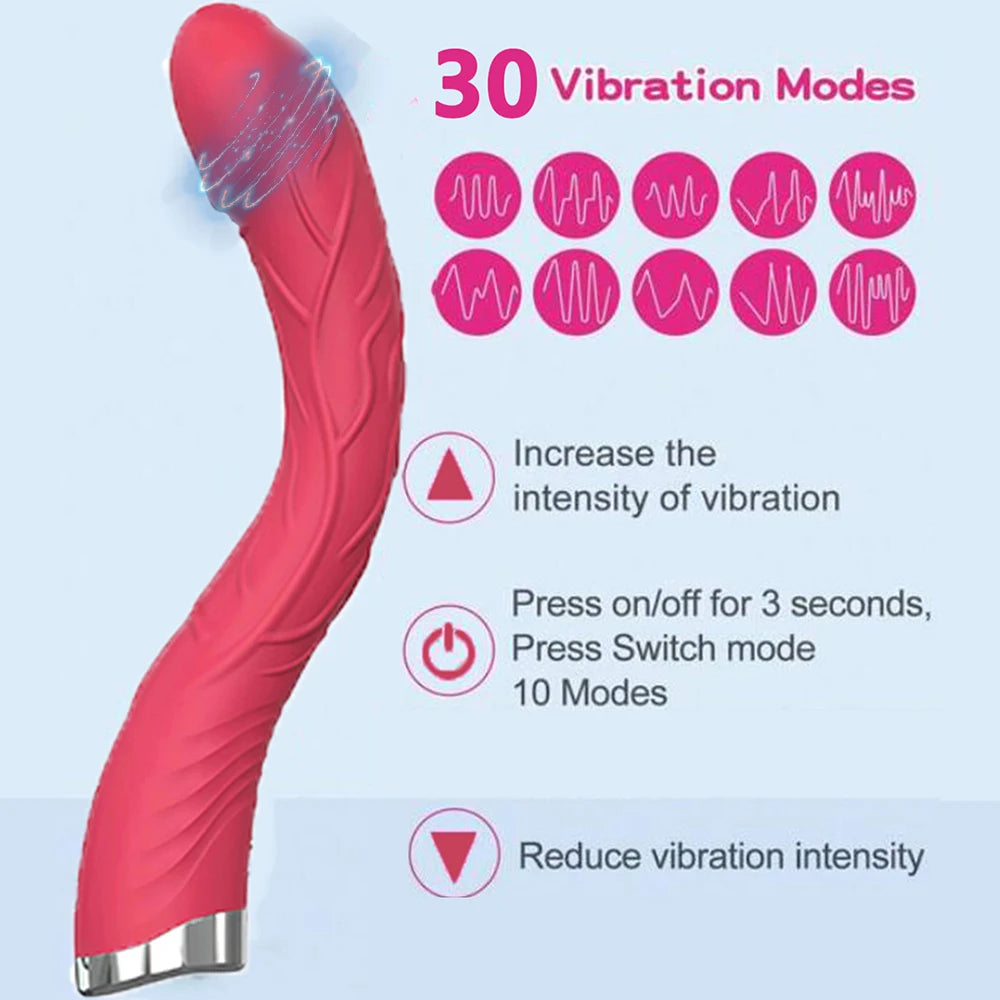 Long Vibrator Dildo Sex Toys For Women Powerful Vibro Magic Wand Clitoris And G Spot Stimulator Female Masturbation Adult Goods